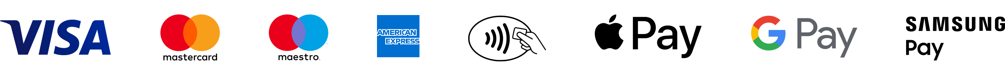 Logos of Visa, Mastercard, American Express, and Google Pay, indicating accepted payment methods.