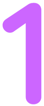 Purple number one on a transparent background.